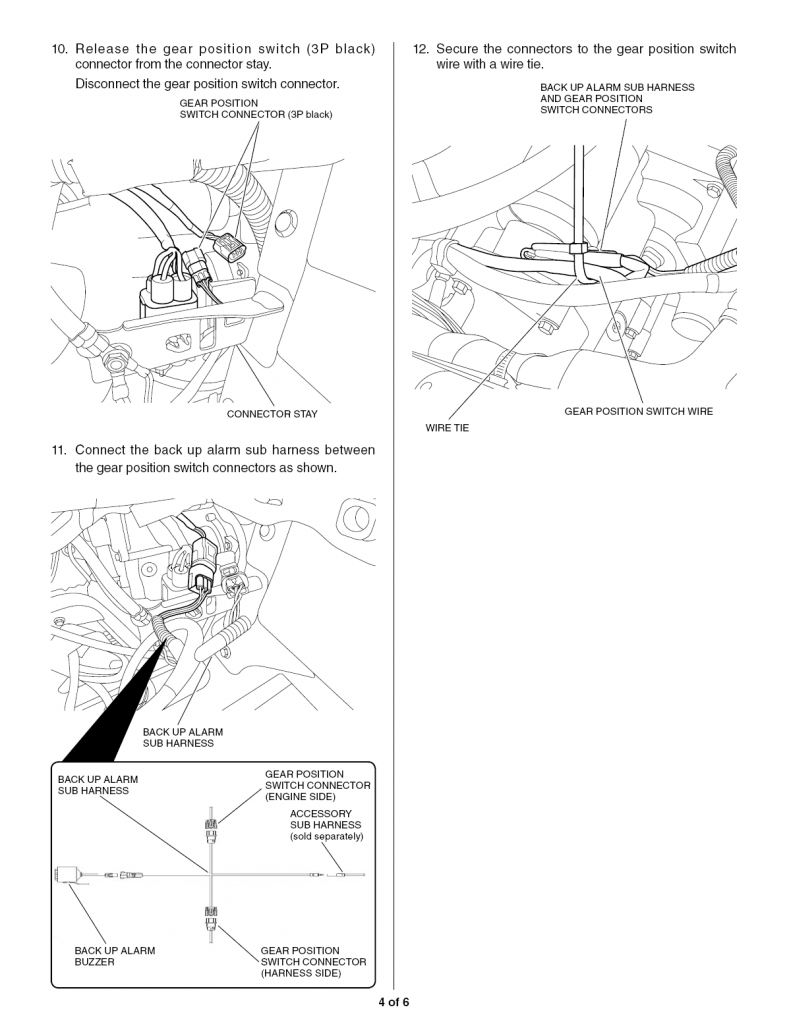 Back up alarm instructions Honda Pioneer Forum